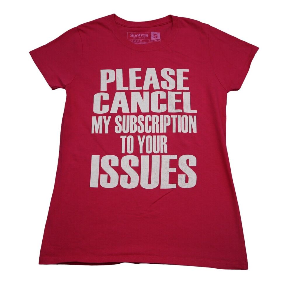 Sun Frog Shirt Womens S Red Round Neck Short Sleeve Pullover Statement Tee